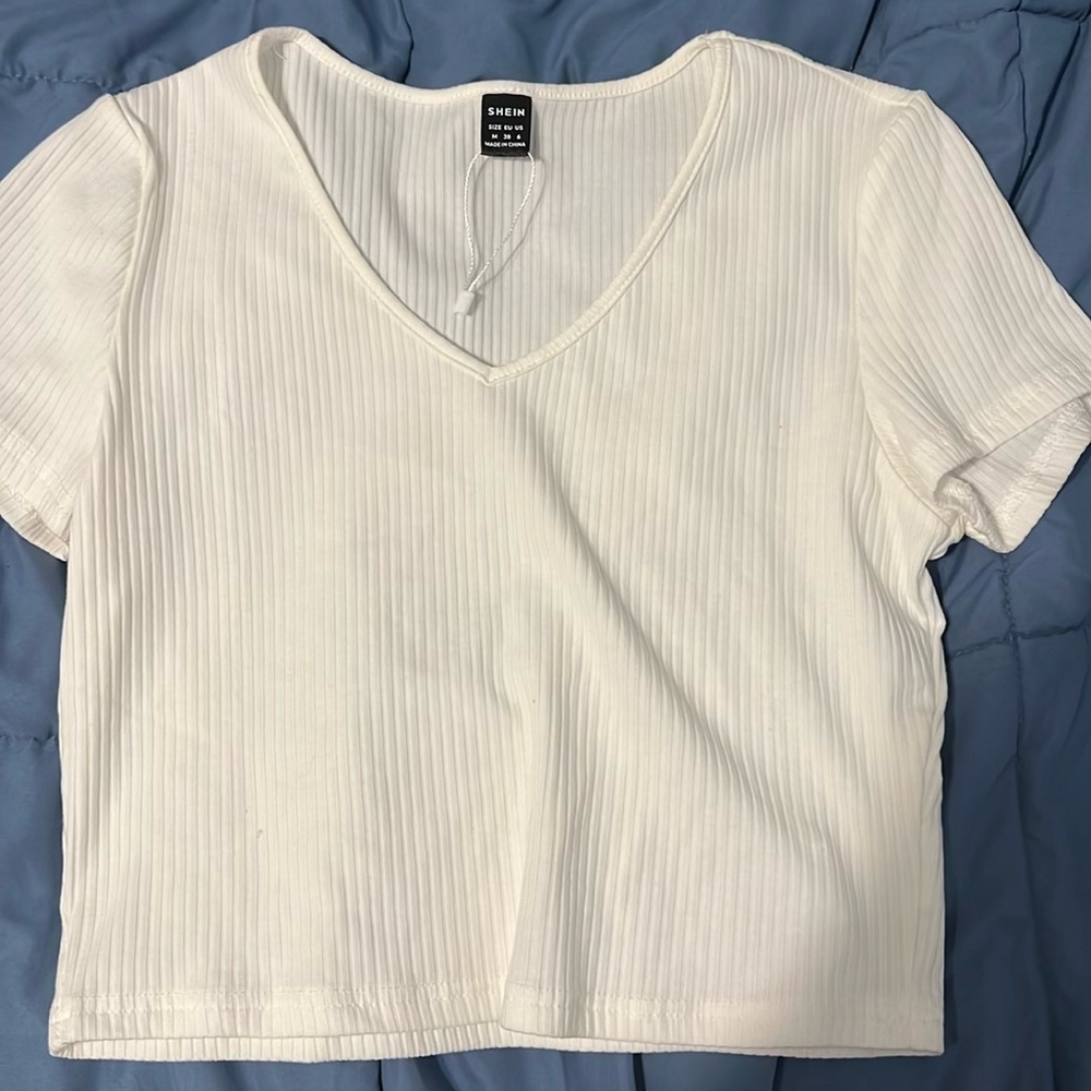 White shein Vneck